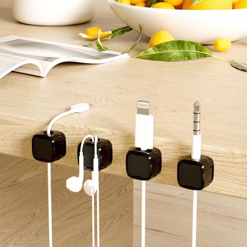 Magnetic Cable Clip Under Desk Cable Management Adjustable Cord Holder