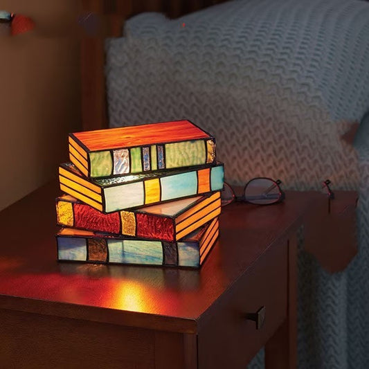 Stacked Books Lamp Nightstand Desk Lamps Resin Handicraft Stacked Books