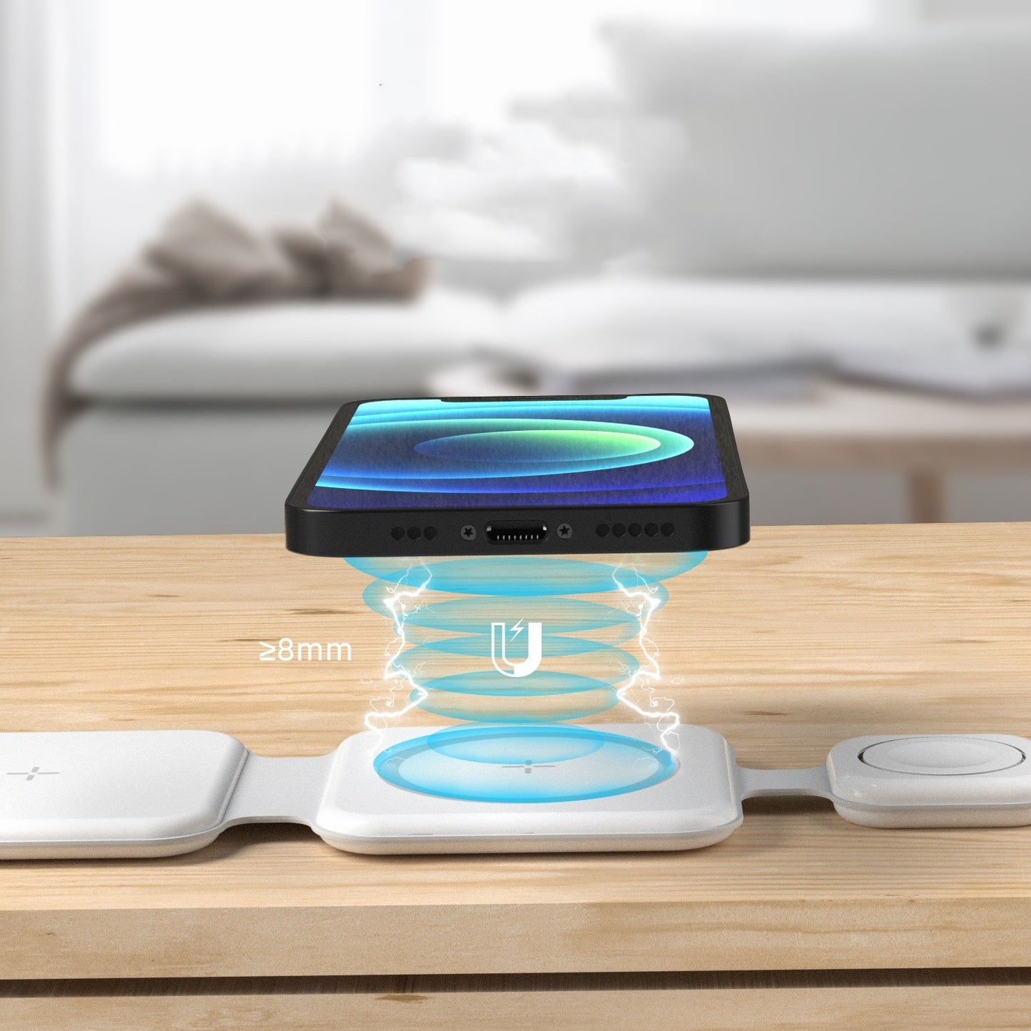 3 In 1 Magnetic Foldable Wireless Charger Charging Station Multi-device Folding