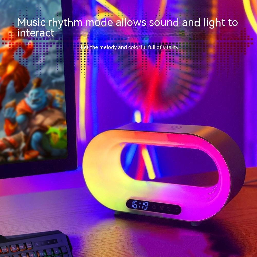 LED Night Light APP Control RGB Atmosphere Desk Lamp Smart Multifunctional Wireless Charger Alarm Clock
