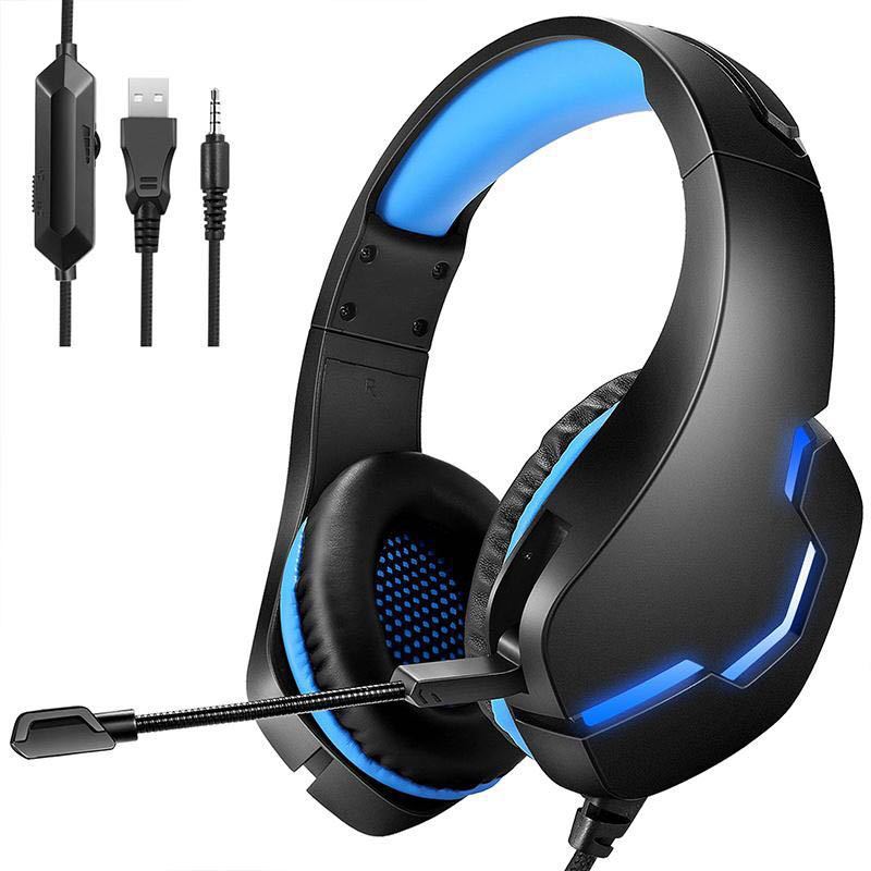 3.5mm Gaming Headset With Mic And LED Lights Wired Headphones