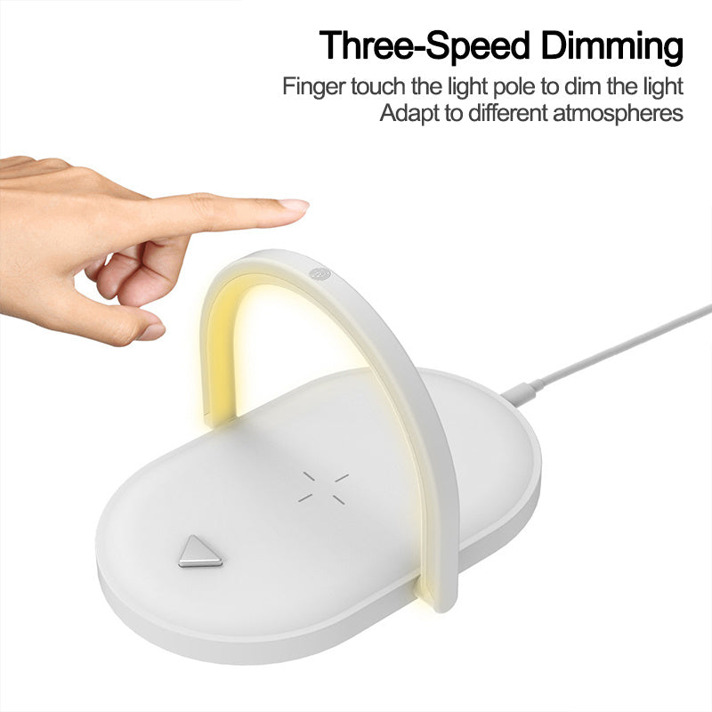 3 In 1 Foldable Wireless Charger Night Light Wireless Charging Station LED Reading Table Lamp