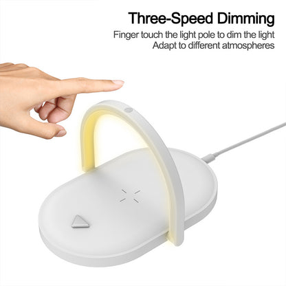 3 In 1 Foldable Wireless Charger Night Light Wireless Charging Station LED Reading Table Lamp