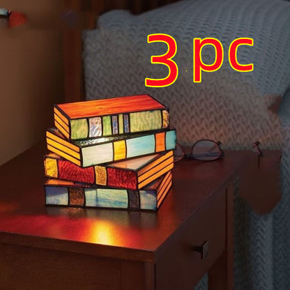Stacked Books Lamp Nightstand Desk Lamps Resin Handicraft Stacked Books