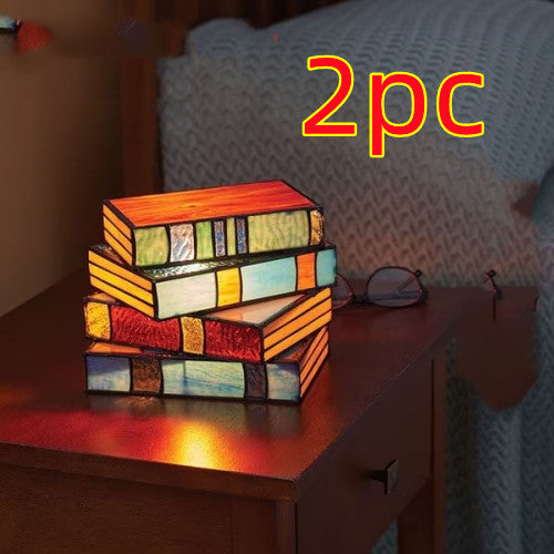 Stacked Books Lamp Nightstand Desk Lamps Resin Handicraft Stacked Books