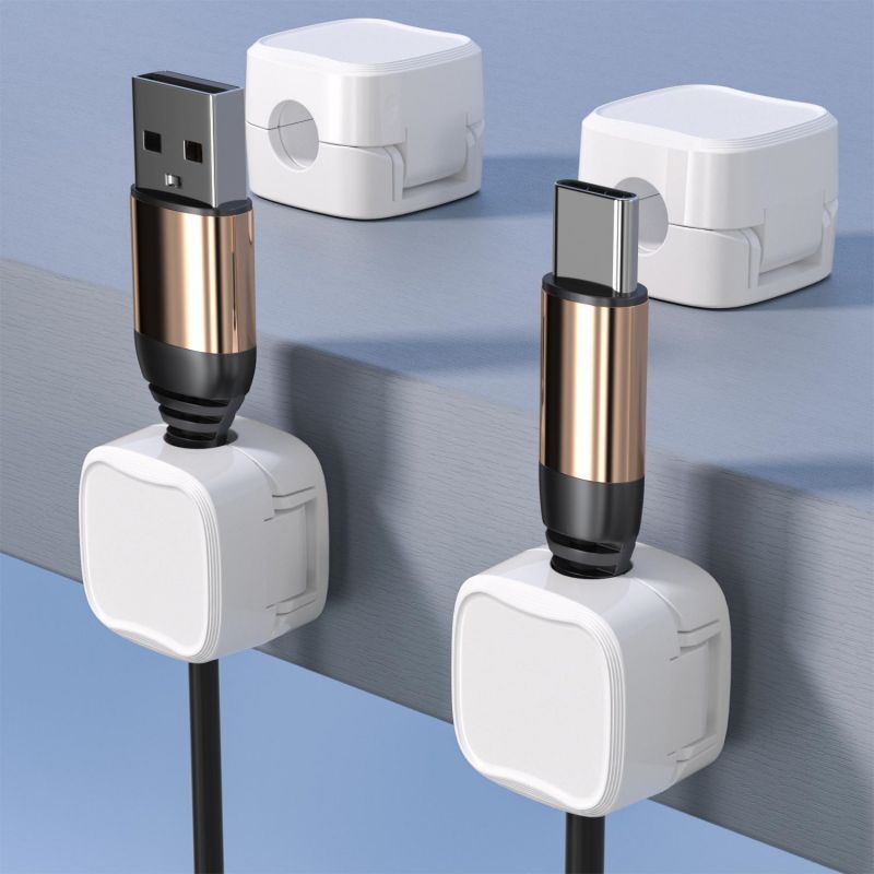 Magnetic Cable Clip Under Desk Cable Management Adjustable Cord Holder