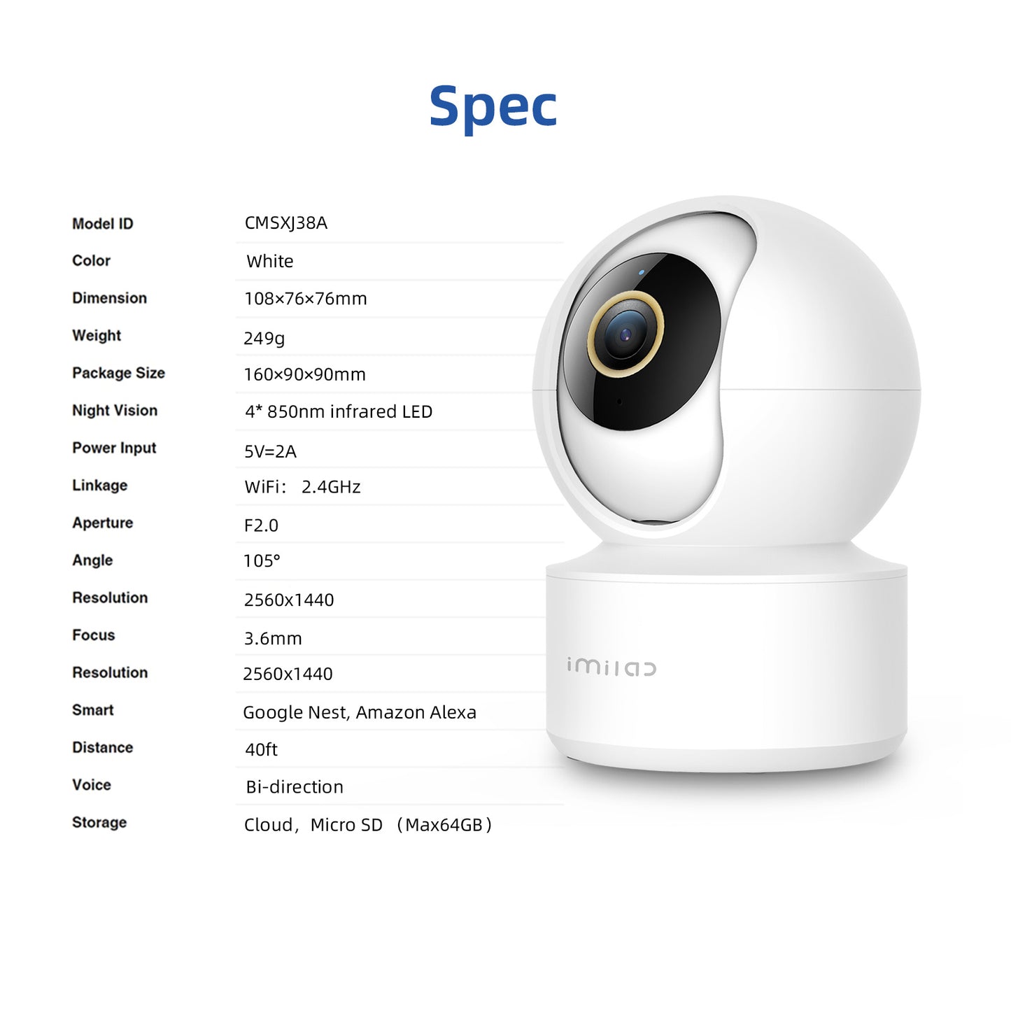 Surveillance Camera Wifi IP Smart Indoor Home Security Baby Monitor Night Vision Cam