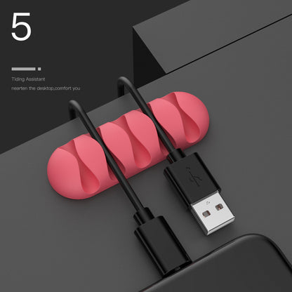 Smart Cable Holder Silicone Flexible Cable Winder Wire Organizer Holder Cord Management