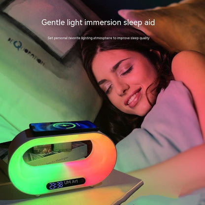 LED Night Light APP Control RGB Atmosphere Desk Lamp Smart Multifunctional Wireless Charger Alarm Clock