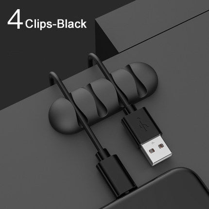Smart Cable Holder Silicone Flexible Cable Winder Wire Organizer Holder Cord Management