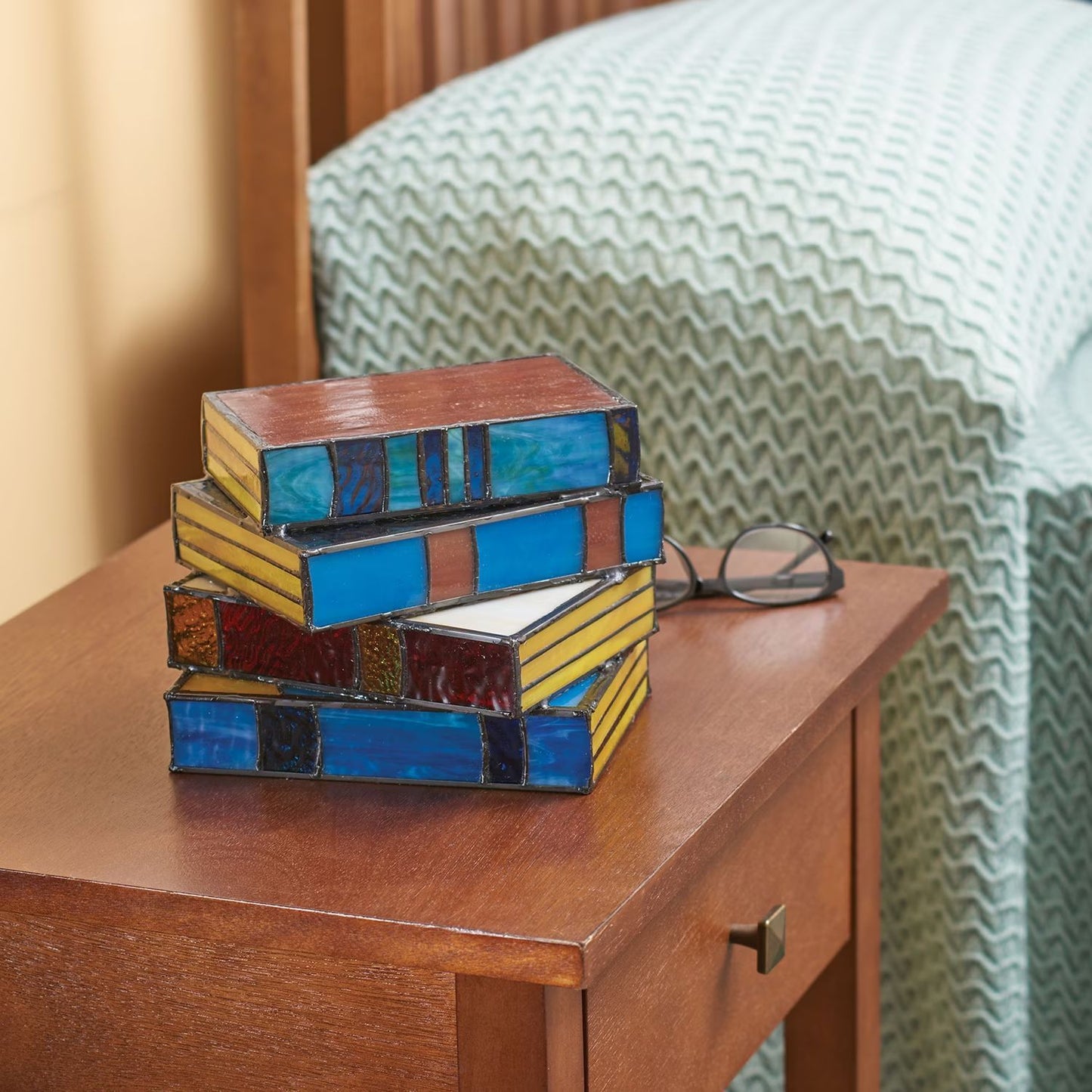 Stacked Books Lamp Nightstand Desk Lamps Resin Handicraft Stacked Books