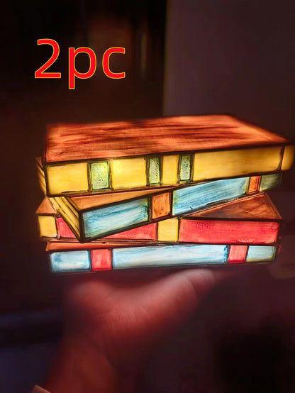 Stacked Books Lamp Nightstand Desk Lamps Resin Handicraft Stacked Books